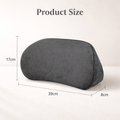 Ergonomic support pillow in dark gray with dimensions 39x17x8 cm on neutral background