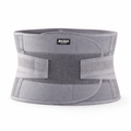 Gray lumbar support belt with sturdy adjustable straps for posture and back support