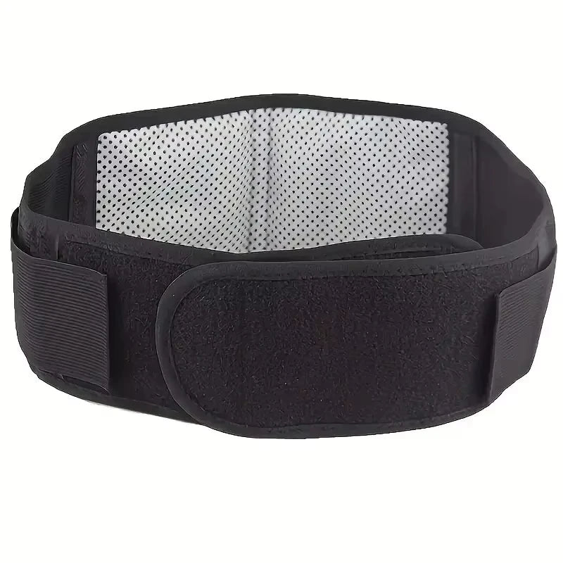 Adjustable black posture corrector belt with breathable mesh inner lining