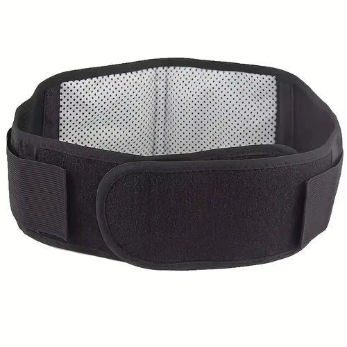 Adjustable black posture corrector belt with breathable mesh inner lining