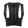 Adjustable black posture corrector vest with breathable back support design