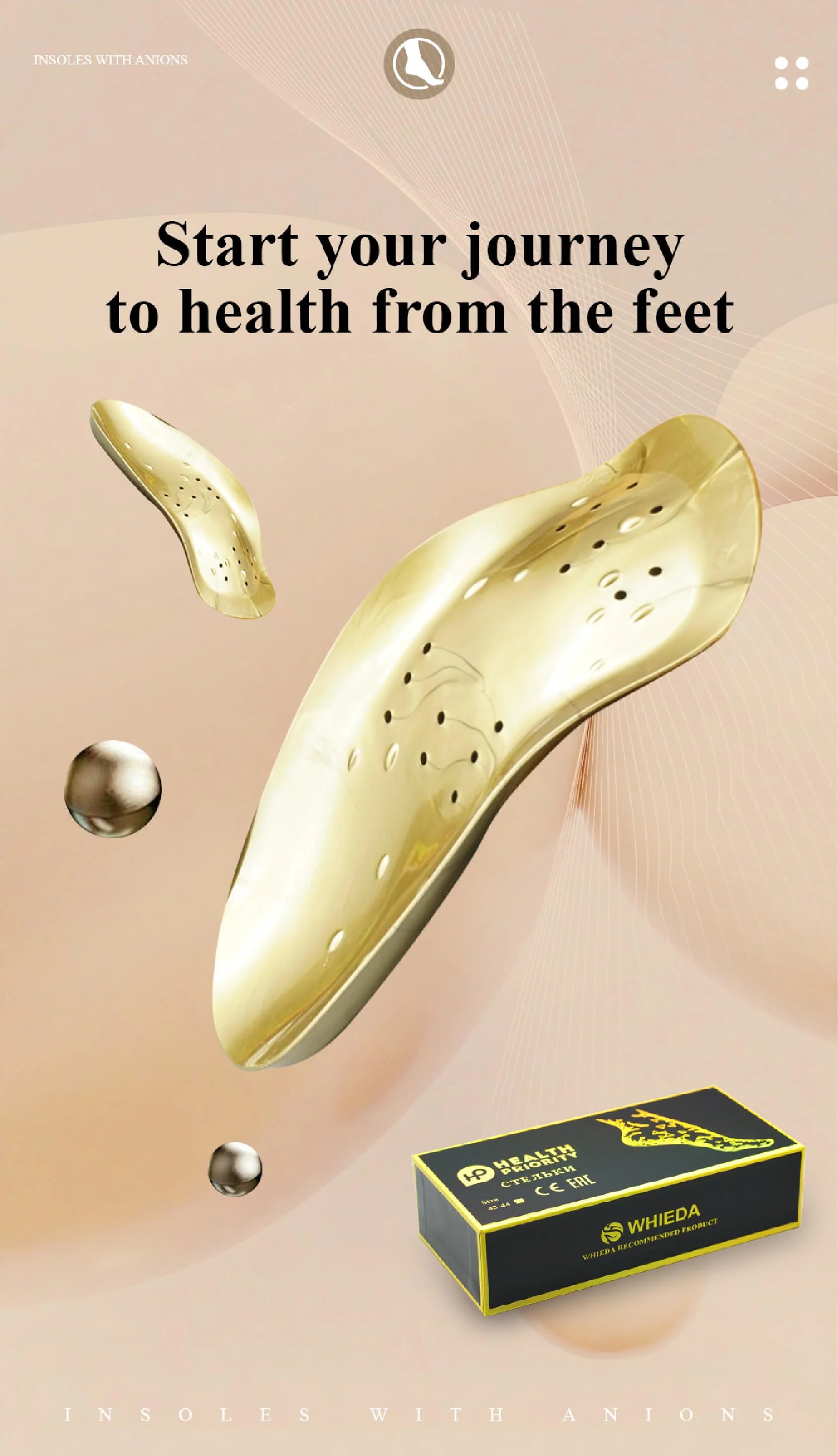 Anatomically Shaped Wellness Insoles with Anions by Zenthra